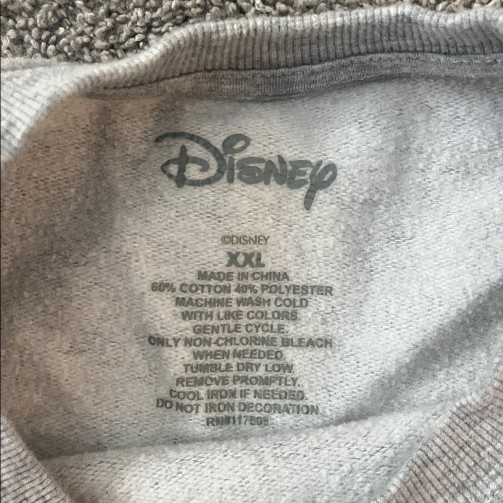 Disney Gray Kids Sweatshirt with Floral Alice In Wonderland Design - Picture 2 of 4